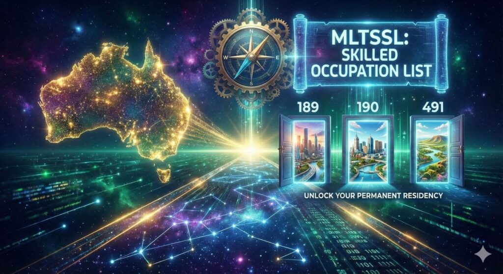 Australian map with MLTSSL and 189, 190 and 491 doorway open to PR