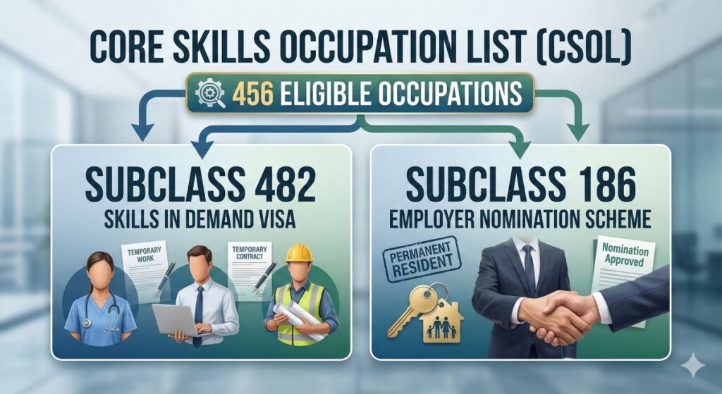Core skills occupation list (CSOL) for subclass 482 and 186