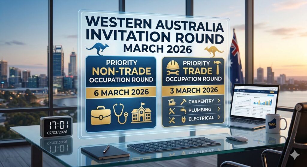 Wa invitation round March 2026 with Priority non trade and Priority trade occupation list
