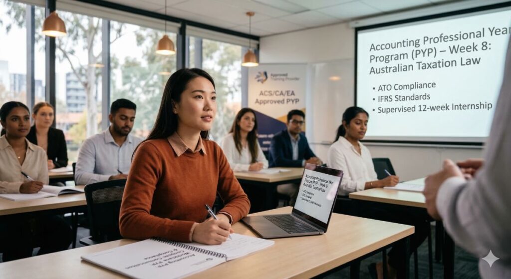 Students in a classroom doing Professional Year program 