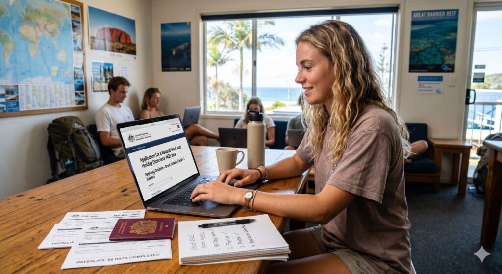 A backpacker girl applying for second work and holiday visa subclass 462